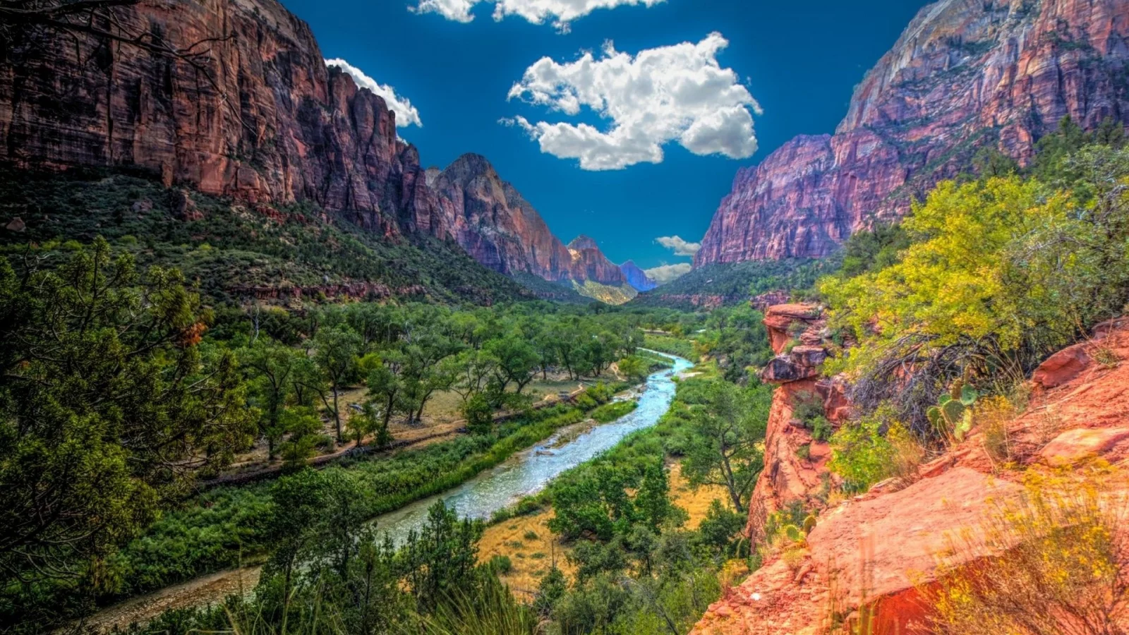 landscape, mountains, river, gorge