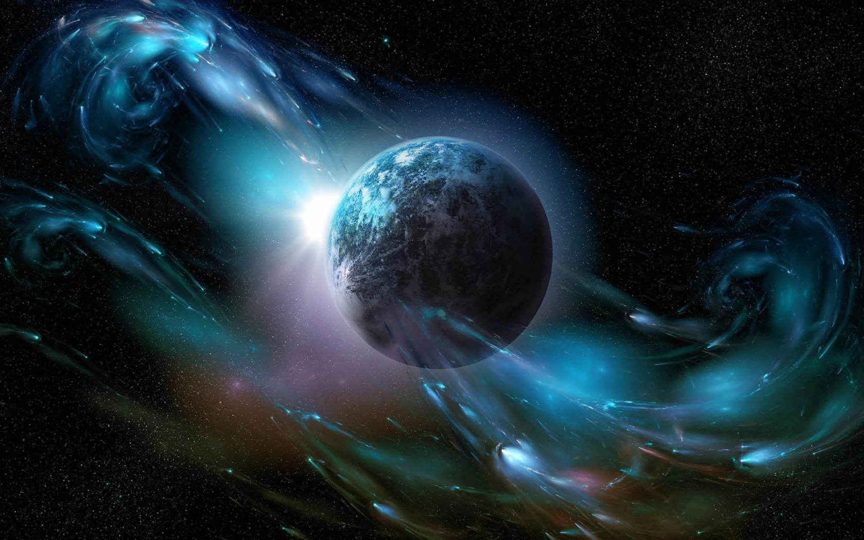 planet, galaxy, stars, meteorites