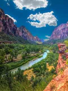 landscape, mountains, river, gorge