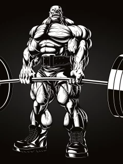 bodybuilding, barbell, bodybuilder, art