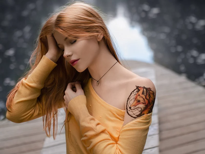 girl, beautiful, model, tattoo