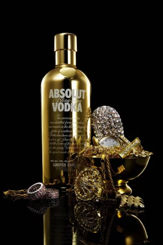 vodka, vodka, absolute, bottle, jewelry, brand