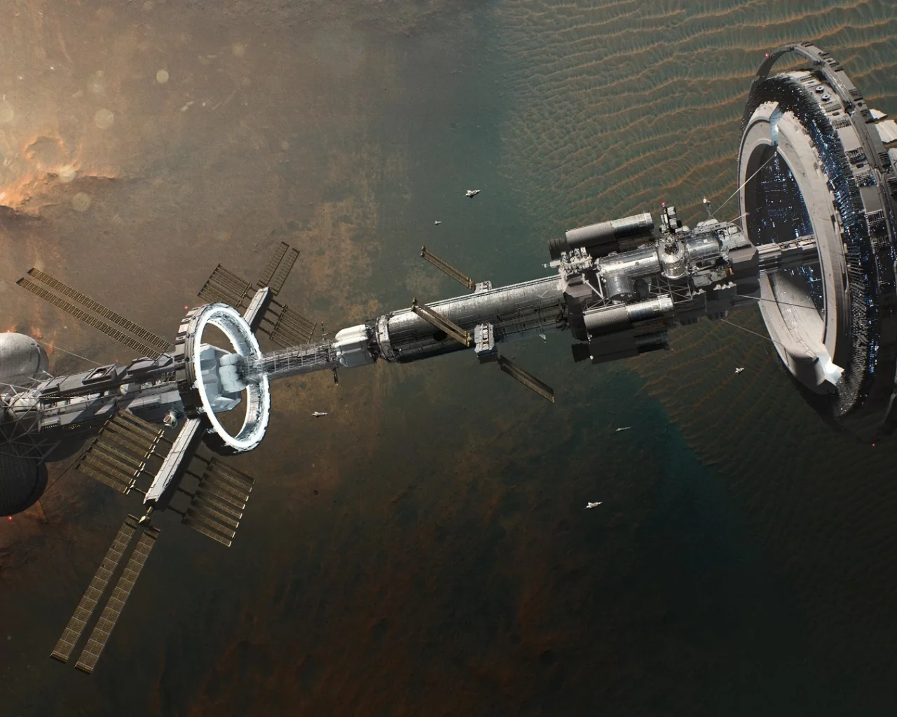 science fiction, space, space station