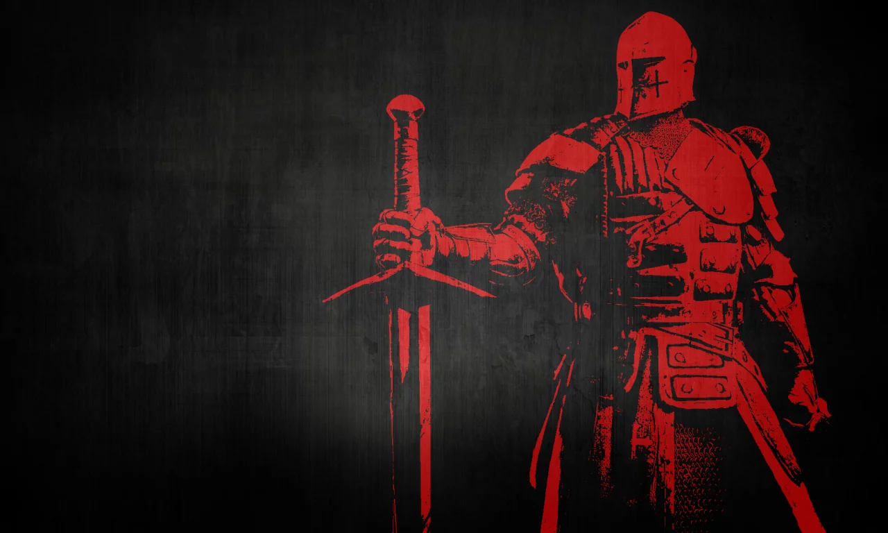 fantasy, knight, sword, red