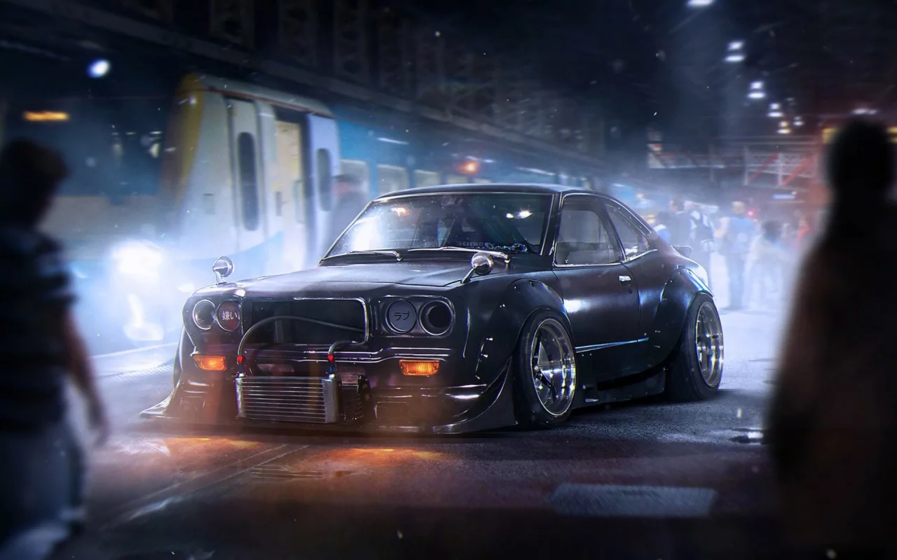 car, sedan, convertible, mazda rx 3, savanna