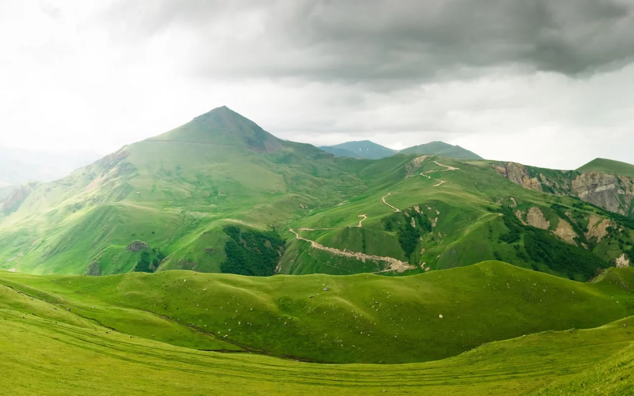 landscape, mountains, sky, cloudy