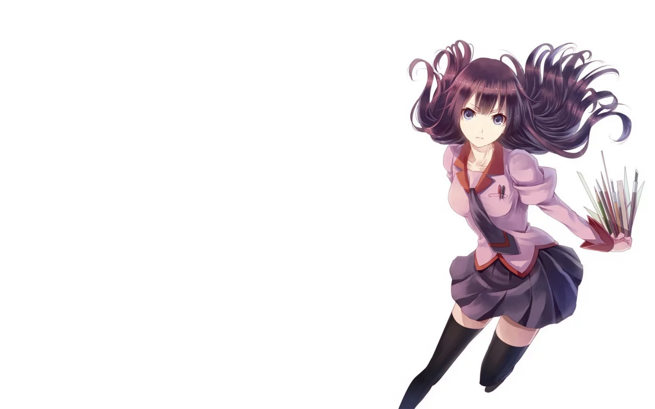 school uniform, anime, anime girls, simple background, thigh, highs