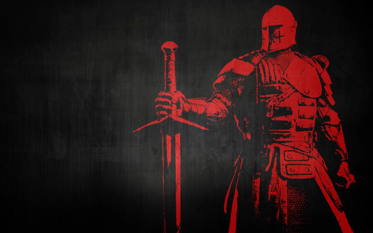 fantasy, knight, sword, red