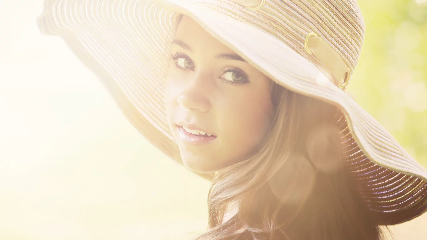 girl, beautiful, summer hat