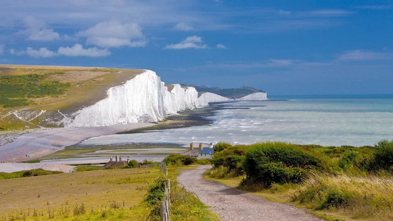 england, cliff, cliffs of dover, sea, cottage