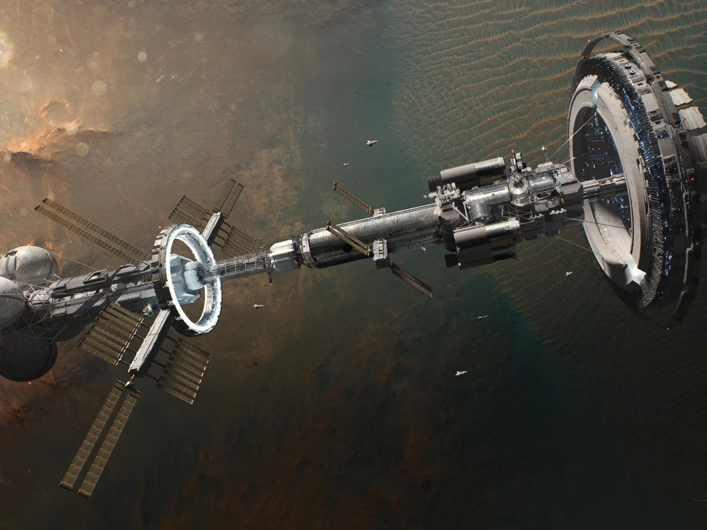 science fiction, space, space station