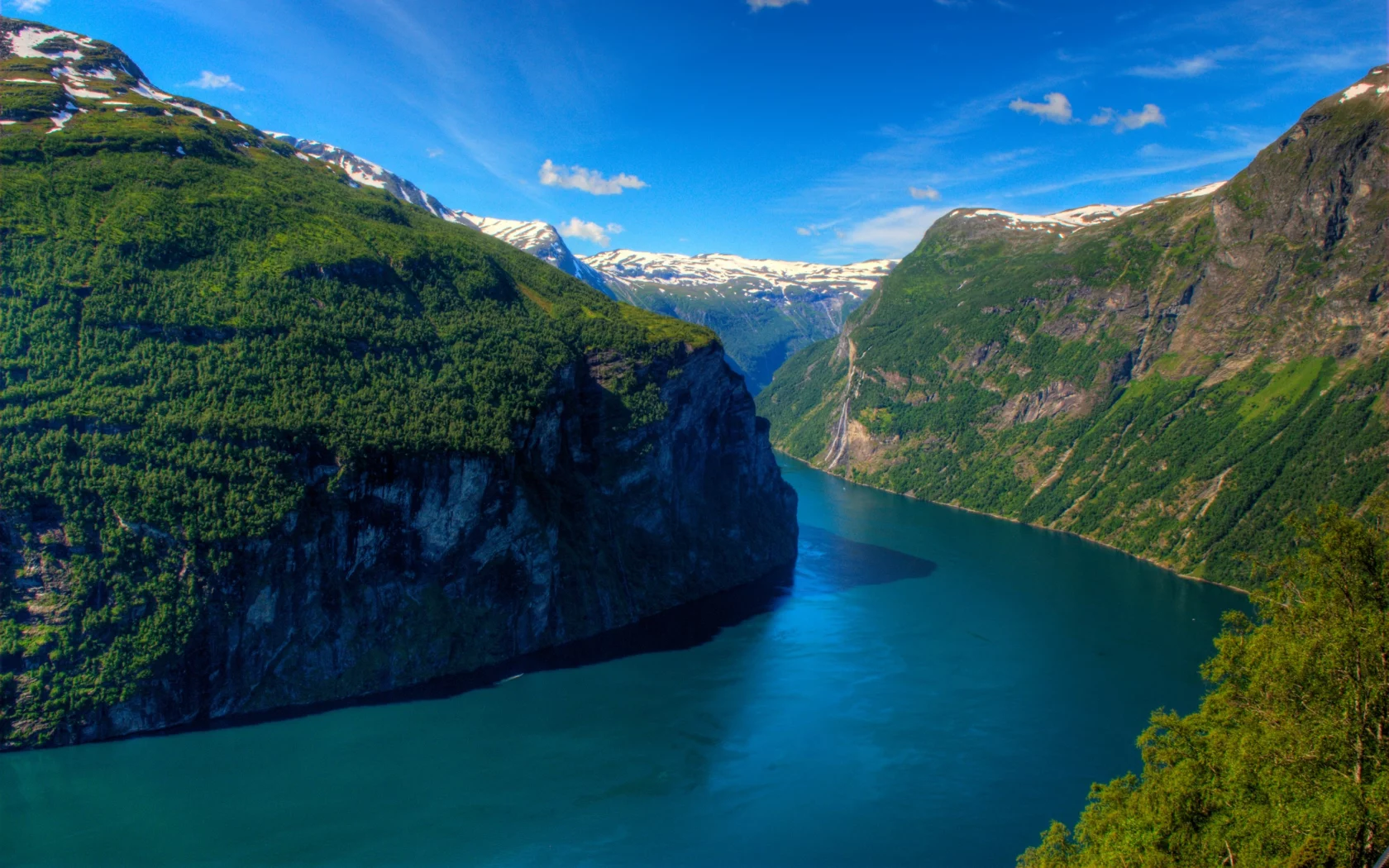 geirangerfjord, forest, geiranger, fjord, norway, mountains
