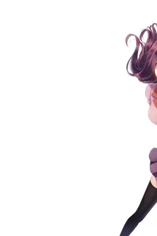 school uniform, anime, anime girls, simple background, thigh, highs