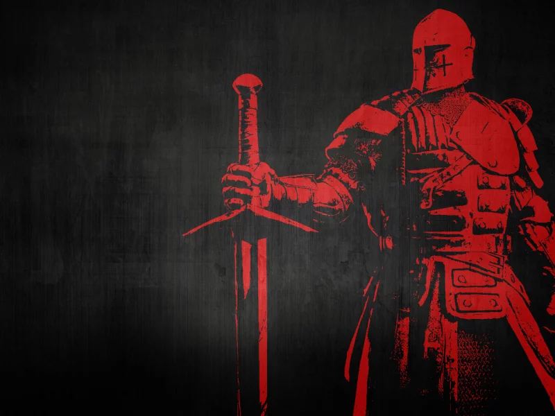 fantasy, knight, sword, red