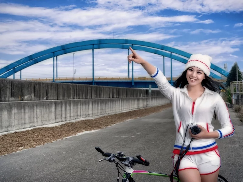 girl, beautiful, bike