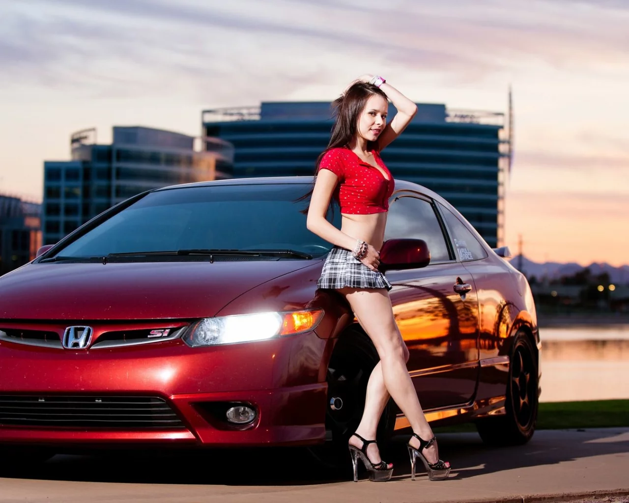 girl, beautiful, model, sexy, skirt, legs, auto